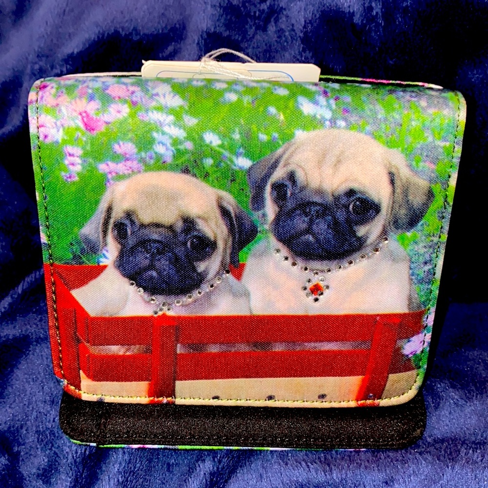 Pugs with Rhinestone Collars Wallet